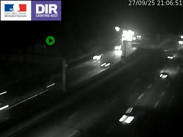 Caméra de circulation routière sur le boulevard périphérique Laurent Bonnevay de Lyon (D383) à hauteur de Bron, avant la jonction avec l'A43. Vue orientée vers l'échangeur