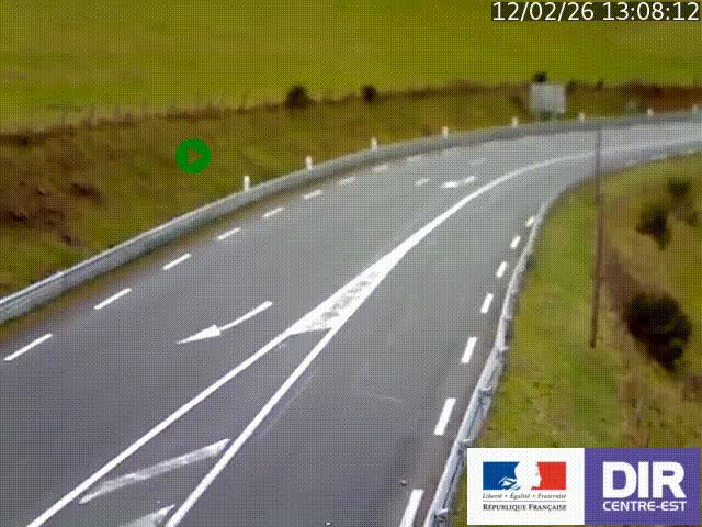 Webcam sur le col Pin Bouchain, vue orientée vers Roanne, en provenance de Lyon sur la nationale 7 (N7)