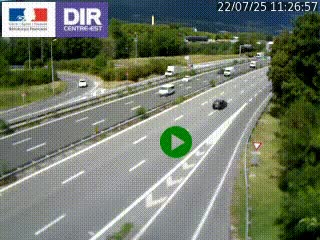 Webcam sur la Nationale 201 à hauteur de la sortie Chambéry-Nord, avant à la jonction entre l'A41 et l'A43, en direction de Lyon