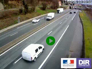 Caméra autoroutière sur l'A47 à hauteur de Givors, a proximité de Lyon. La webcam est orientée vers Lyon