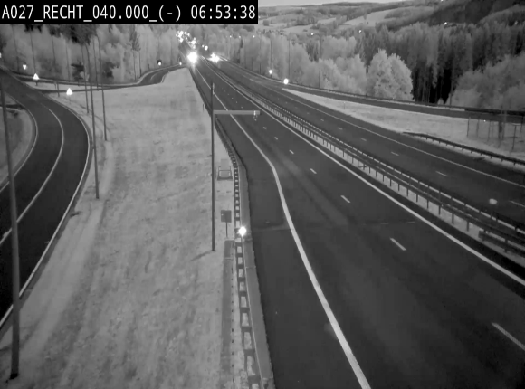 Webcam A27/E42 à hauteur de la sortie 13 Recht à proximité de Malmedy. Vue orientée vers Malmedy et Liège