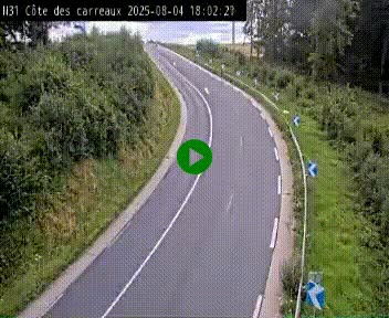 Webcam en haut de la Côte des Carreaux sur la N31 à Avesnes-en-Bray. Vue orientée vers Rouen