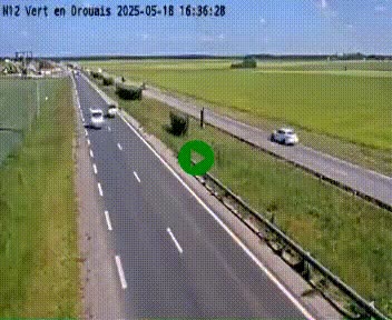 Webcam à hauteur de Vert-en-Drouais sur la N12, en périphérie de Dreux. Vue orientée vers Alençon