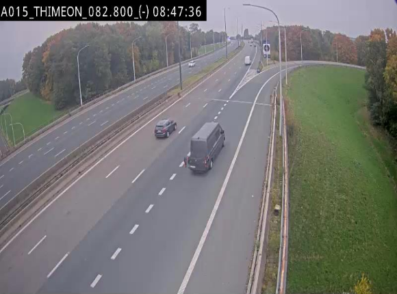 Caméra trafic Belgique - Thiméon - E42, jonction avec A54 (E420) direction La Louvière/Charleroi - BK 82.82