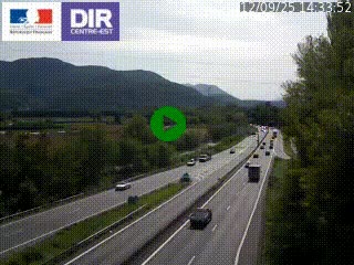 Caméra trafic à Meylan sur la Rocade-Sud de Grenoble en direction d'Aix-en-Provence