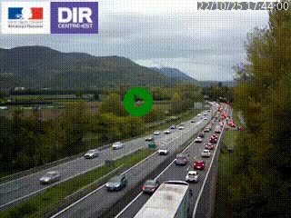 Caméra trafic à Meylan sur la Rocade-Sud de Grenoble en direction d'Aix-en-Provence