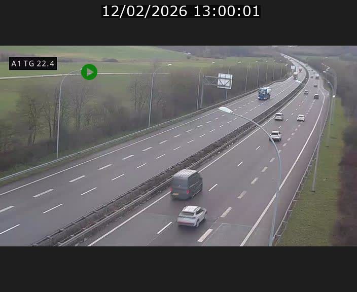 Traffic live webcam Luxembourg Flaxweiler - A1 direction Luxembourg - BK 22.4