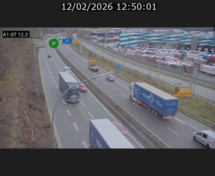 Traffic live webcam Luxembourg Senningerberg - A1 direction Allemagne - BK 12.3