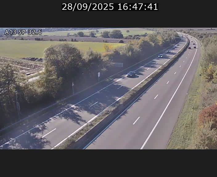 Webcam info trafic A13 à hauteur de Mondorf-les-bains. Vue orientée vers Altwies