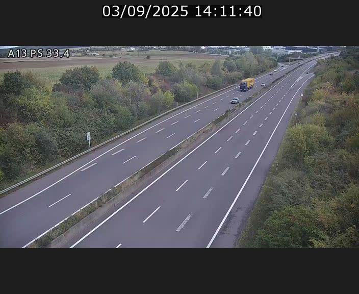 Webcam trafic sur A13 à hauteur de Mondorf-les-Bains en direction d'Altwies