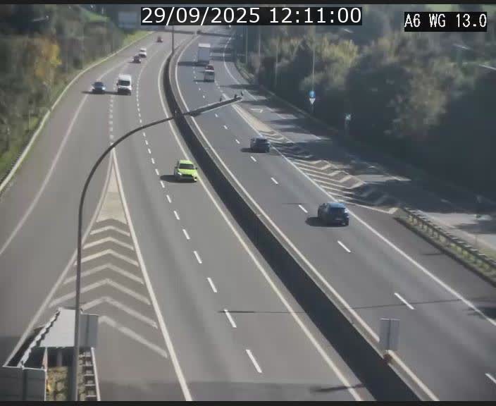 Traffic live webcam Luxembourg Mamer - A6 - BK 13 - direction Luxembourg/France/Allemagne