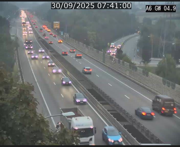Traffic live webcam Luxembourg Croix de Cessange - A6 - BK 4.9 - direction Belgique