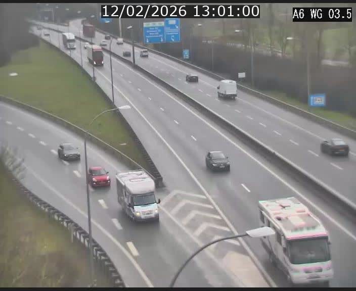 Traffic live webcam Luxembourg - Croix de Cessange - A6 - BK 3.5 - direction France/Allemagne