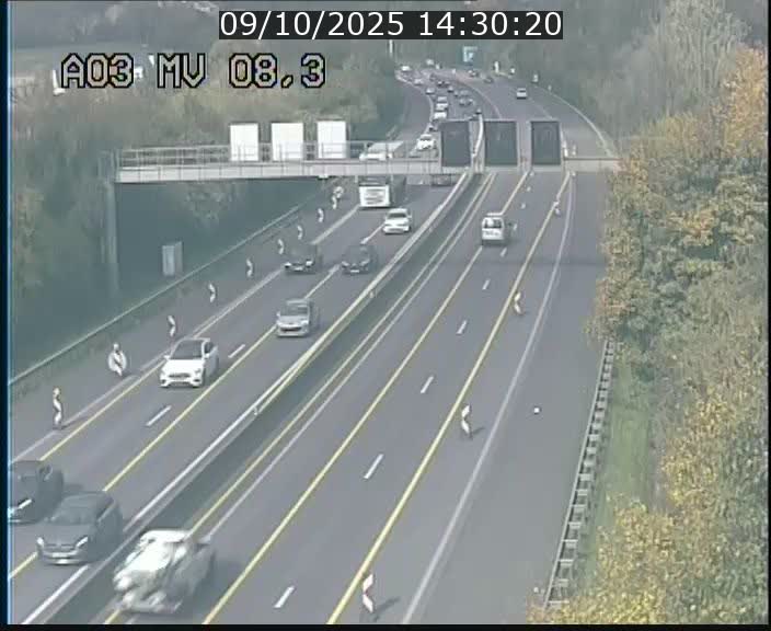 Webcam Autoroute après la Croix de Bettembourg en direction de Luxembourg sur l'A3