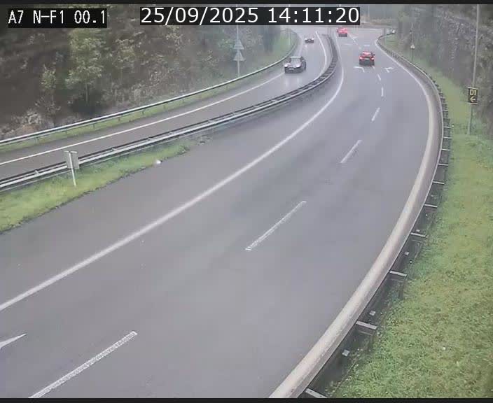 Webcam autoroute Luxembourg A7 située dans la sortie 1 Waldhof, vers la N11, avant le Tunnel Stafelter