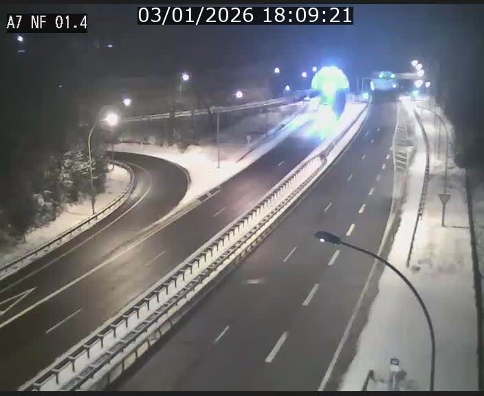 Caméra autoroute Luxembourg A7 - Echangeur Waldhaff - direction Tunnel Stafelter