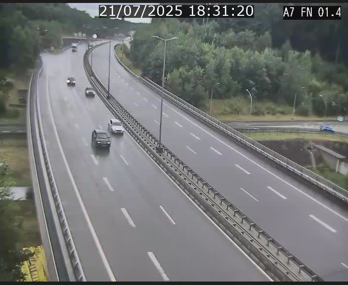 Caméra autoroute Luxembourg A7 - Tunnel Stafelter - direction Echangeur Grünewald
