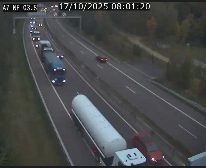 Webcam autoroute A7 au Luxembourg à la sortie du Tunnel Stafelter vers le Nord