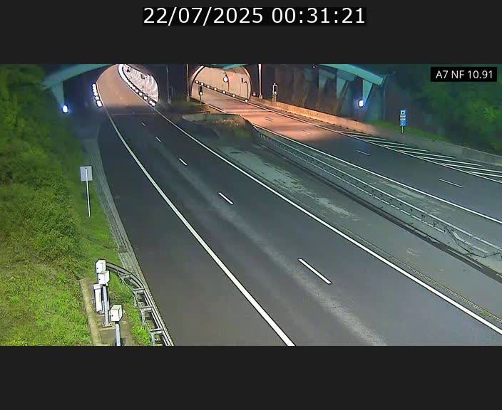 Caméra trafic Luxembourg - A7, Tunnel Gousselerbierg, entrée sud, direction Mersch