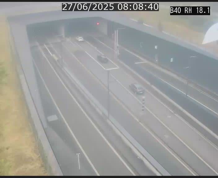 Webcam sur la route de contournement d'Esch-Belval avant le tunnel Central Gate au niveau de la porte de France et du radar fixe