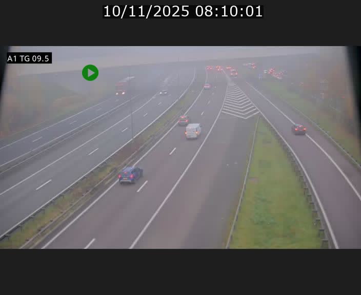 Traffic live webcam Luxembourg Jonction Grünewald - A1 direction Luxembourg-ville - BK 9.5