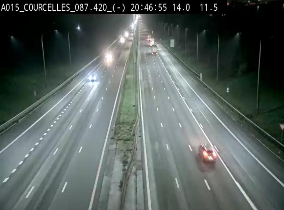 Webcam autoroute Belgique - Viesville - E42 direction Mons - BK 84.35