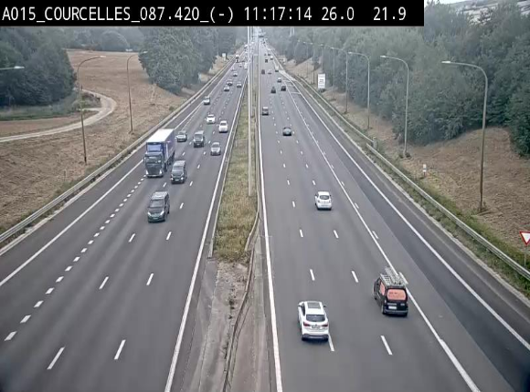 Webcam autoroute Belgique - Viesville - E42 direction Mons - BK 84.35
