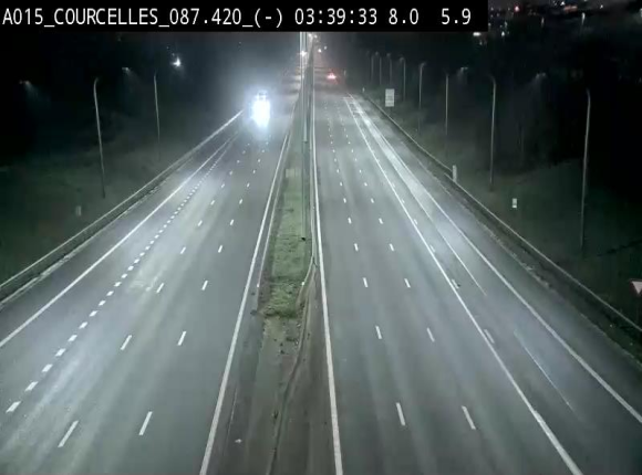 Webcam autoroute Belgique - Viesville - E42 direction Mons - BK 84.35