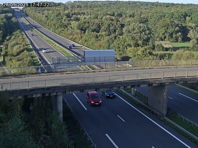 Caméra autoroute France - A31, Zoufftgen direction Luxembourg-ville, à la frontière entre la France et le Luxembourg