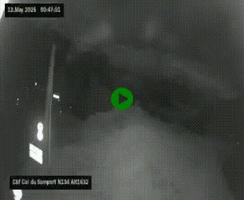 Webcam au col du Somport, côté français, sur la N134, dans les Pyrénées, en direction de l'Espagne, à 1632 mètres d'altitude