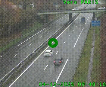 Caméra routière sur l'autoroute A20 au nord de Limoges, à la jonction avec la N520. Vue orientée vers Paris