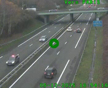 Caméra routière sur l'autoroute A20 au nord de Limoges, à la jonction avec la N520. Vue orientée vers Paris