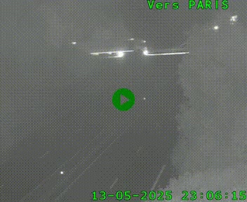 Caméra routière sur l'autoroute A20 au nord de Limoges, à la jonction avec la N520. Vue orientée vers Paris