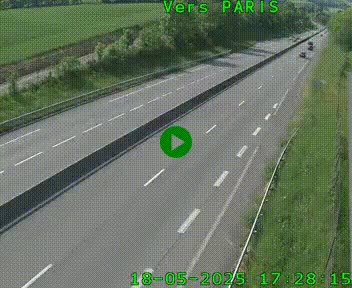 Caméra routière sur l'autoroute A20 à Saint-Hilaire-Bonneval, au sud de Limoges. Vue orientée vers Paris