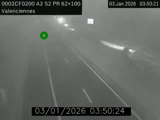 Webcam autoroute A2 à Valenciennes. Vue orientée vers Maubeuge et Mons (Belgique)