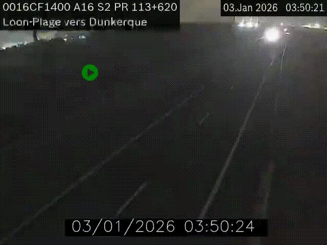 Webcam autoroute A16 à hauteur de Loon-Plage. Vue orientée vers Dunkerque et la Belgique.