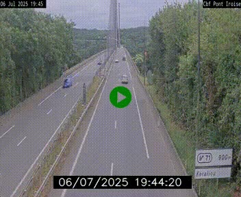 Webcam sur la N165 après le Pont de l'Iroise, à l'entrée de Brest
