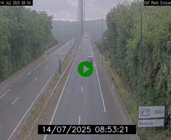 Webcam sur la N165 après le Pont de l'Iroise, à l'entrée de Brest