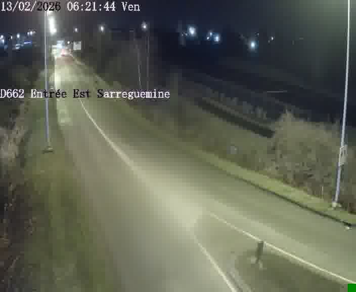 Point de vue trafic déployé sur D662 (France) à Sarreguemines, regardant vers Sarreguemines, aidant conducteurs et services à anticiper les flux.