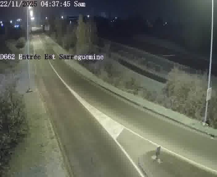 Point de vue trafic déployé sur D662 (France) à Sarreguemines, regardant vers Sarreguemines, aidant conducteurs et services à anticiper les flux.