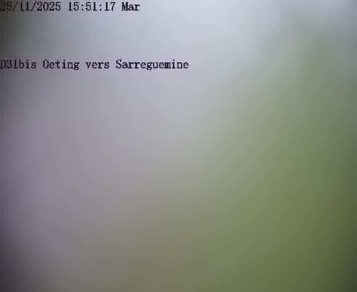 Webcam installée le long de D31bis (France) à Oeting, pointée vers Sarreguemines, utile pour suivre précisément les conditions de trafic.