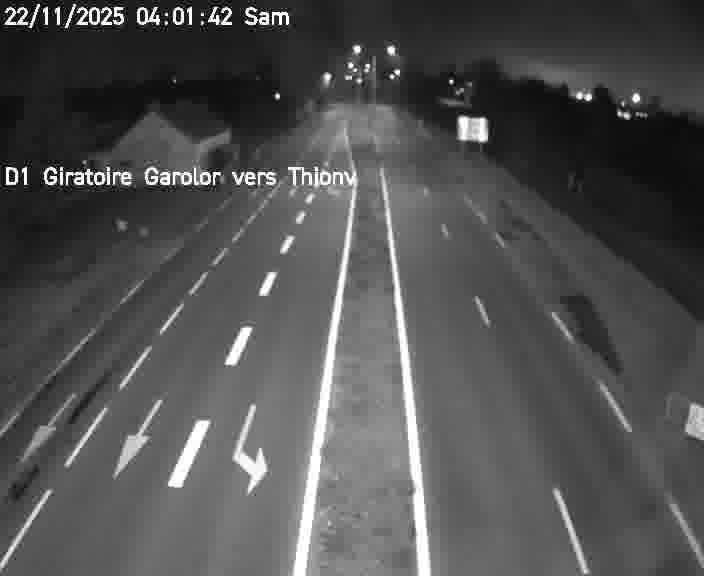 Webcam de surveillance sur D1 (France) à Ennery, cadrée vers Thionville, proposant une information routière utile aux déplacements quotidiens.