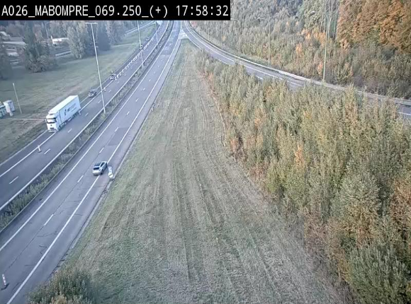Webcam E25 (A26) à Mabompré. Vue orientée vers le Luxembourg