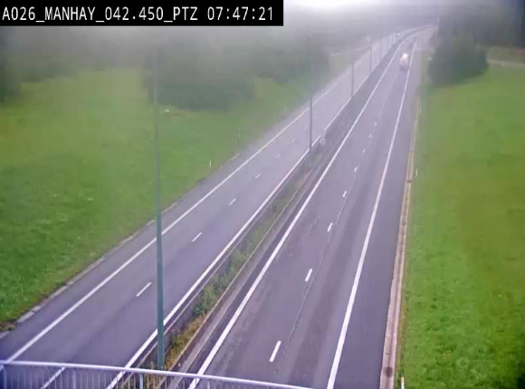 Webcam autoroute A26/E25 à hauteur de Manhay, à la jonction avec la N651 en direction de Liège - BK 42.4