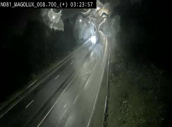 Webcam sur la N81 (E411) à hauteur de la jonction avec la N883. Vue orientée vers Longwy