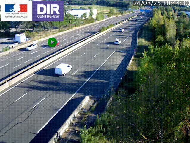 Caméra de circulation à Saint-Priest à la jonction entre l'A43 et l'A46 en direction de Marseille