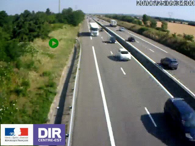 Webcam sur le contournement de Valence, sur la Nationale 7, à la jonction avec la N532, caméra orientée vers Grenoble