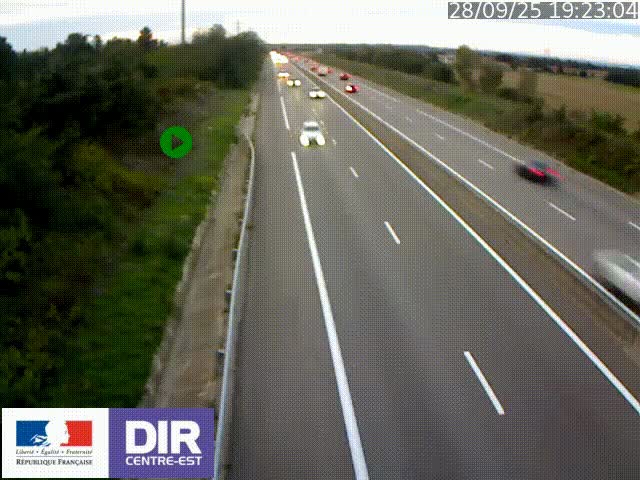 Webcam sur le contournement de Valence, sur la Nationale 7, à la jonction avec la N532, caméra orientée vers Grenoble