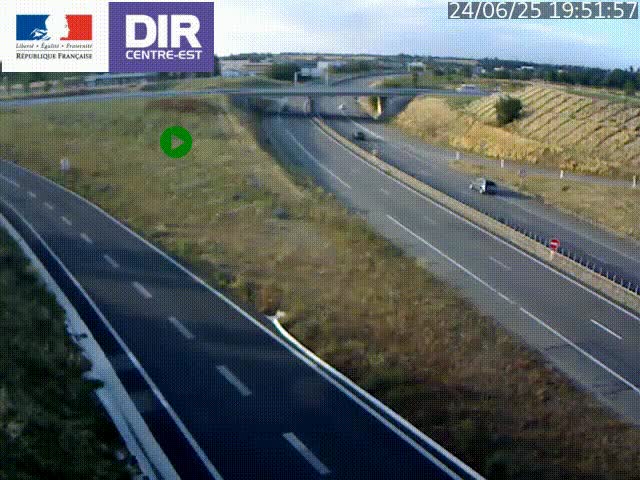Webcam sur le contournement de Valence, sur la Nationale 7, caméra orientée vers Lyon