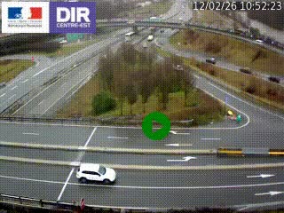 Webcam traffic à Grenoble-sud sur l'autoroute A480. Vue orientée vers l'entrée et la sortie de Grenoble